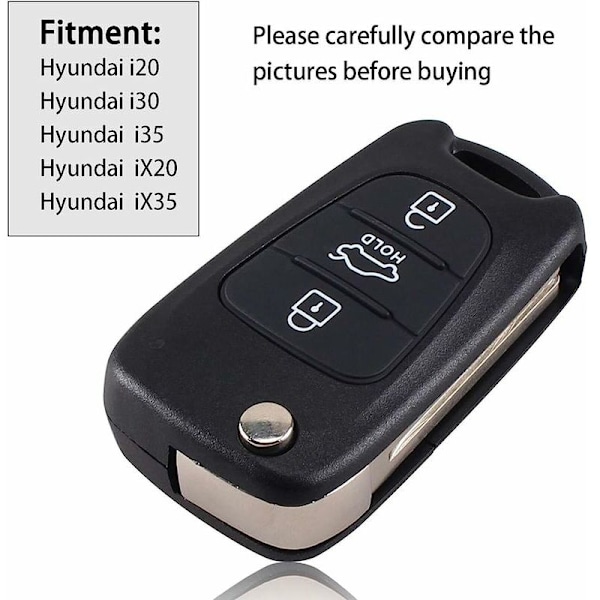 Åtkomst utan nyckel 3 knappar Vikbar Flip Fodral ersättningsnyckel för Hyundai I20 I35 IX20 IX35 CWTWB1U751 1788D-WB1U751 TWB1U751