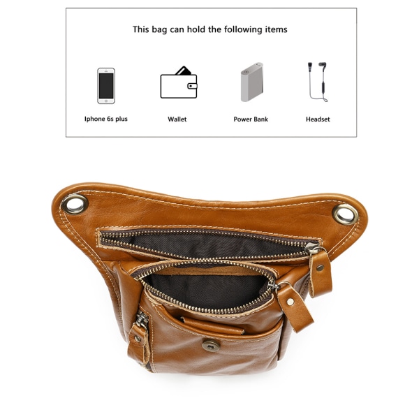 Genuine Leather Men's Belt Bag Fanny Pack Waist Bag Belt Men Leather Bum Bags Money Belt Shoulder Bags For Men Waist Pack(Yellow Brown)