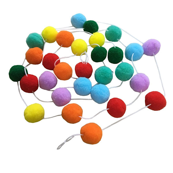 Ullfilt Ball Garland Fargerik Pom Pom Garland Håndlaget For Vegg Juletredekorasjon
