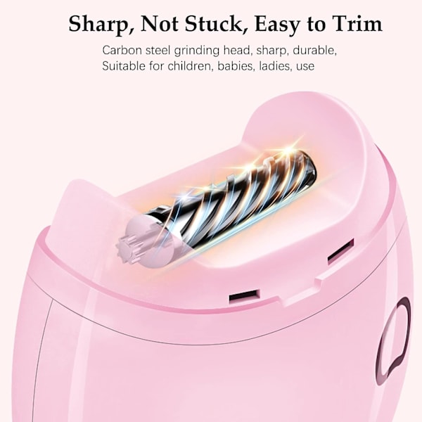 Baby (Rosa) Elektrisk Nagelfil, Säker Automatisk Elektrisk Nagelklippare, Elektriska Nagelklippare för Barn och Äldre Kvinnor.