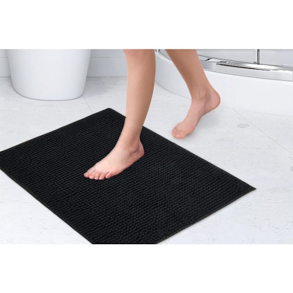 Mjuk Beröring Halkfri Badrumsmatta Svart 40 x 60 cm