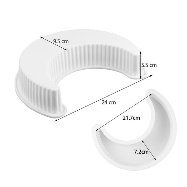 Crescentformet silikonkakeform (hvit), kakebakebrett, non-stick rask utløsning, bakebrett for kaker