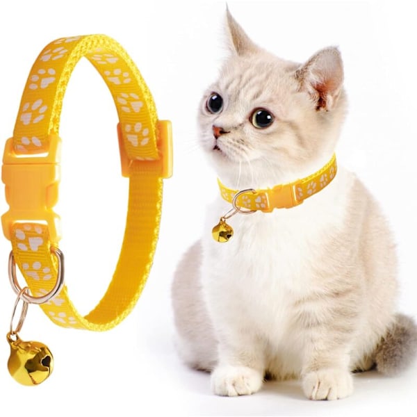 Justerbara halsband för valpar, 6 stycken, för små sällskapshundar, i polyester, för katter, med bjällra, bas-halsband för små hundar