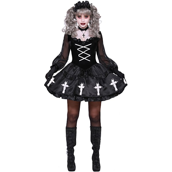 Vampyr spøgelsesnonne kostume cosplay spøgelsesbrud halloween kostume