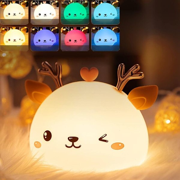 Älg LED Nattlampa för Barn, Portabel Baby Nattlampa