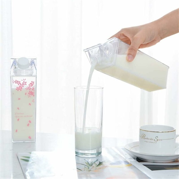Sæt med 3 vandflasker i let mælkekarton Mælk Mælk flasker vandtæt plastik kop