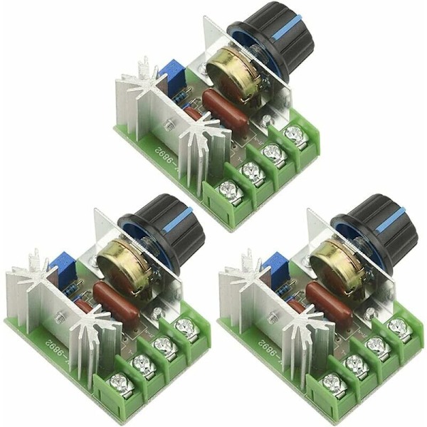 3kpl AC 110V-220V 2000W SCR Suuritehoinen Elektroninen Jännitteensäädin Moduuli Moottorin Nopeudensäädin 25A Erittäin Pieni LED Himmennin Nopeudensäätönupilla