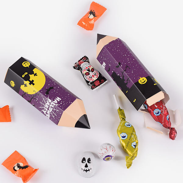 10 st tecknade pennor presentask godis presentask Halloween rolig penna presentask present (lila+lila)