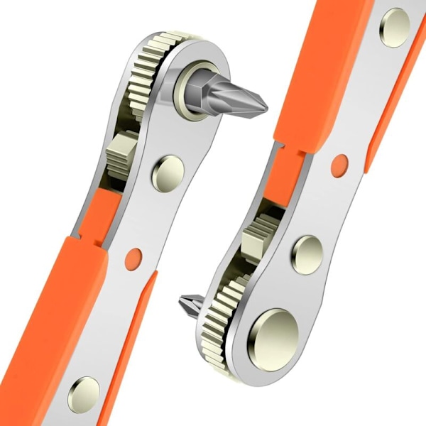 Magnetisk skrutrekker med klikk, mini 1/4 skralle nøkkel, 1/4 \"drevet ripple med høyt dreiemoment, offset skrutrekker reversibel skralle, reparasjonsverktøy for repa