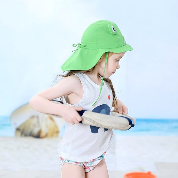 S-UPF50+ Justerbar Baby & Toddler Grodhatt - Täcker Barns Huvud & Hals Hela Dagen