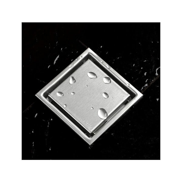 304 rustfritt stål usynlig sluk, fortykket firkantet luktstoppende sluk, 10x10 cm