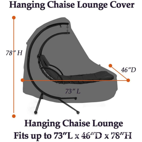Betterlife hængekøjestolbetræk 420D Oxford-stof til havestol, veranda, græsplæne, møbelbeskyttelse