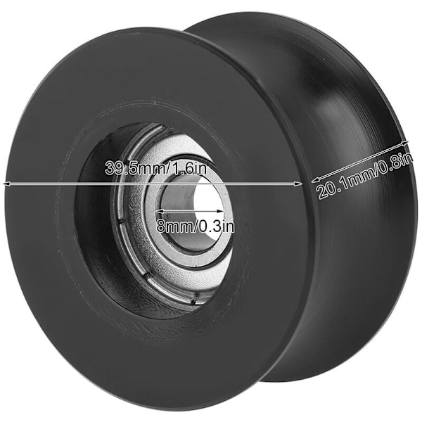 4 kpl U-urapyörä 0840UU U-urapyörä U-tyypin pyörä Ohjainpyörä 8x40x20,7 mm (4 kpl 8x40x20,7 mm)