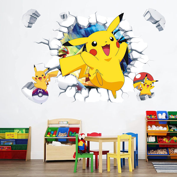 3D Cartoon Wall Stickers Game Wall Decal Selvhæftende Wall Sticker til Pigeværelse Soveværelse Stue Kunst Hjem Indretning Størrelse：（40X60cm）