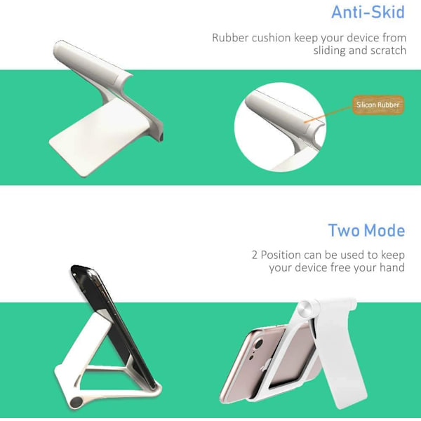 Telefonholder skrivebord justerbar 360° sammenleggbar telefonstativholder for 4-9 tommer iPhone 13 Mini Pro Max 12 11 Pro X XS XR 8 7 Galaxy S21 Ultra S20 S9 S