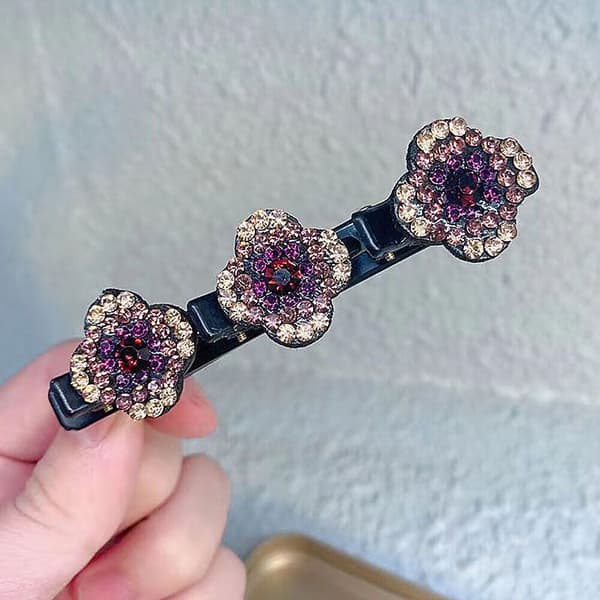 4 st glitter kristall sten flätad hårnål lat lugg flätad hårnål trasig hår anknäbbsklämma