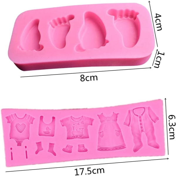 2 stk. silikon fondantkakeformer