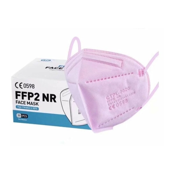 20 stk Fem-lags beskyttelsesmaske folde KN95 maske (FFP2 pink)