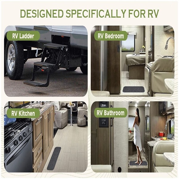 Sæt med 4 gåmåtter til autocampere og motorhomes (19,5 \"x 7,5\")