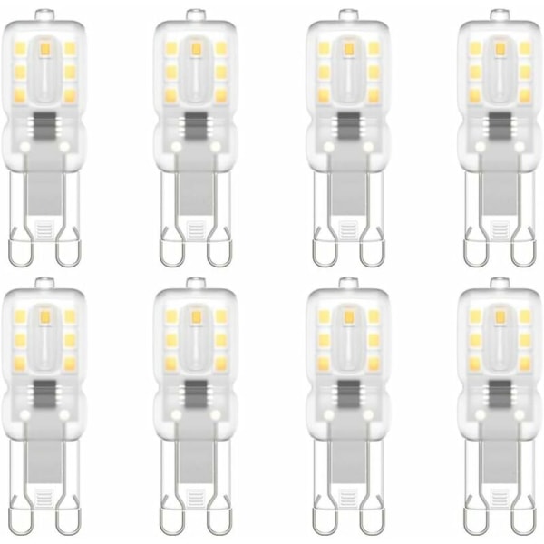 G9 LED-lampa, G9 LED 220V Naturligt vitt 3000K 3W Halogen motsvarande 30W Halogenljus 8-pack