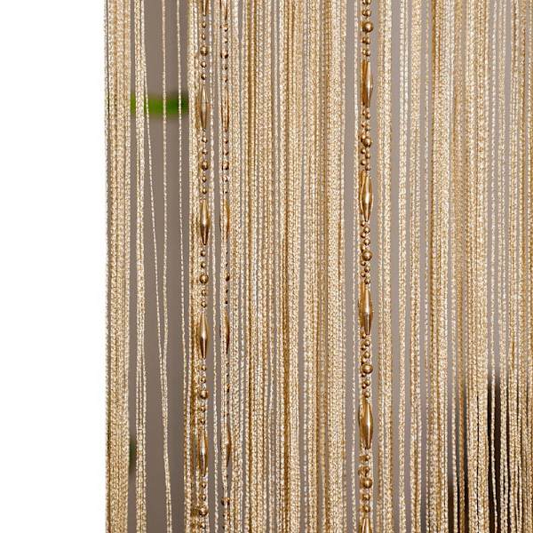 1 stk 100x200cm frynsedørgardin (champagne), vindusdekorasjoner, romdelere, romdekorasjoner, enkelgardiner