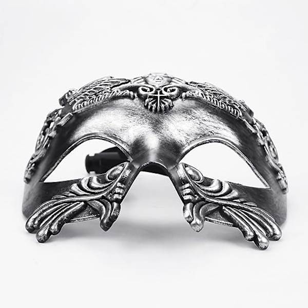 Svart antik grekisk spartan krigare romersk maskeradmask män venetiansk mask bröllop balmask Mardi Gras mask bröllop balmask burlesk balfest