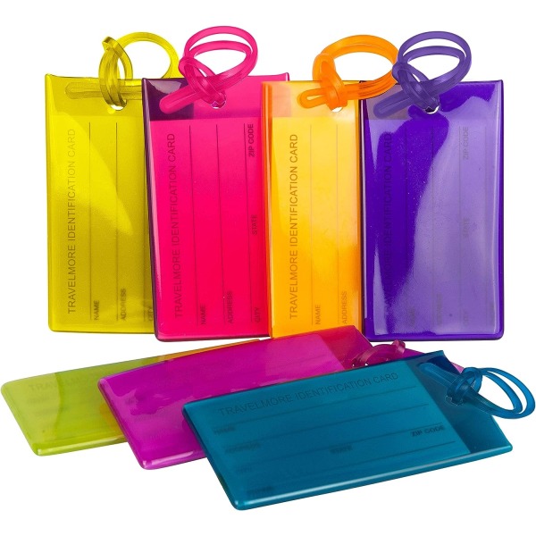 7-packs bagagelappar för resväskor, flexibelt silikonrese-ID