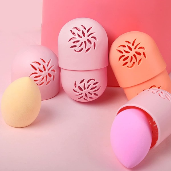 2-pack Makeup Svamp Resväska Silikon Makeup Svamp Hållare Makeup Svamp Behållare Beauty Blender Bärväska för Resor