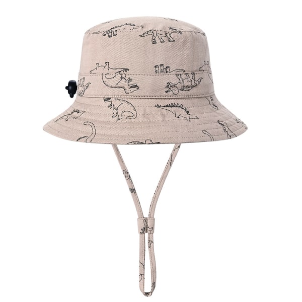 Baby Solhatt UPF 50+ Solbeskyttelse Strandhatt Dinosaur Bucket Justerbar