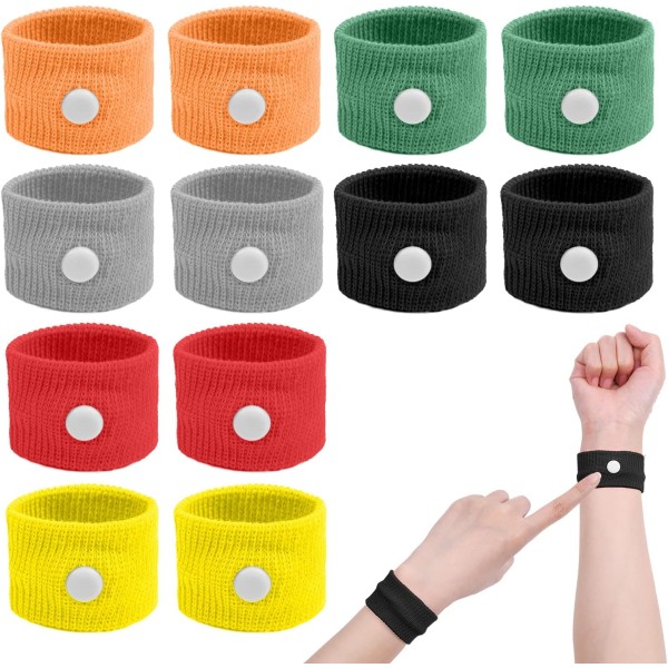 Motion Sickness Wristbands, 6 Pairs Natural Wristbands for Kids and Adults, Anti Nausea Wristbands for Car Seasickness, Sea Travel Relief Wristbands