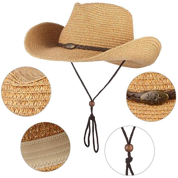 Utomhus cowboyhatt män och kvinnor solskydd solhatt stor brätte halmhatt casual strandhatt