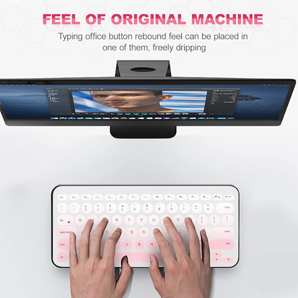 1 x Silikonfodral för Logitech K380 Rosa tangentbordsskyddsfilm för K380 tangentbord