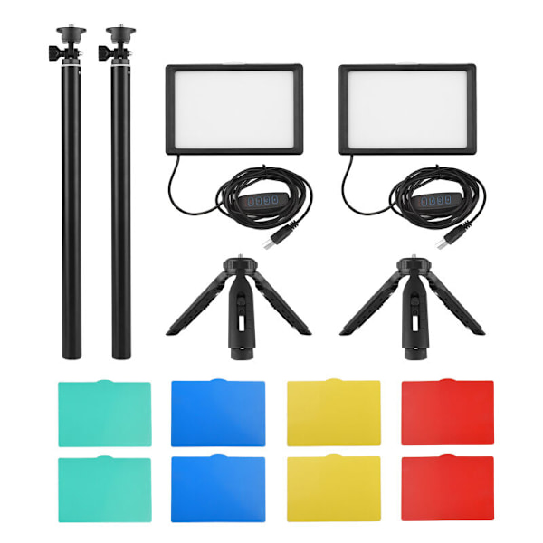 USB LED LED LED -valaisinsarja 2 huonetta 3200K-5600k 120 helmeä 14 säädettävää kirkkaustasoa korkealla jalustalla
