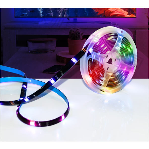 Färgglad atmosfär mjukt ljusremsa 5V5050RGB [Trådlös 17 tangenter] Controller + Ljusremsa (4m RGB epoxi ljusremsa)
