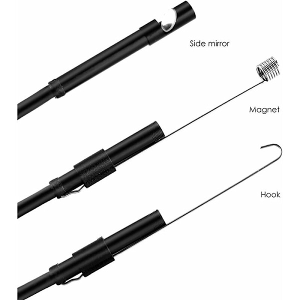 Trådlös endoskopkamera, endoskoplins för bil-, rör- och industriell endoskopi med lätt endoskop, IP67 vattentät 2,0 megapixel (Android och iOS)