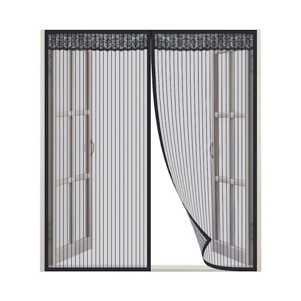1st Magnetiskt Insektsnät Fönster 130x150CM Magnetisk Fönsterdörr Gardin Automatisk Stängning Svart