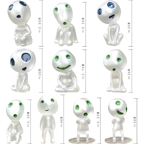 10 kappaletta vihreän valon puuhaltiapatukkaa (korkeus 2,8~3,8 cm) minihartsi luminesoivat puuhaltiat ovat juhlallisia ja ihania, sopii kodin puutarhaan sisätiloihin