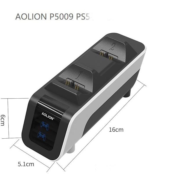 PS5-kontrollerladdare, PS5-kontrollerladdningsstation för PS5-kontrollerstativ, PS5-kontrollerladdare för AOLION P5009 PS5,