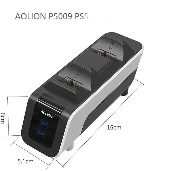 PS5-kontrollerlader, PS5-kontrollerladestasjon for PS5-kontrollerstativ, PS5-kontrollerlader for AOLION P5009 PS5,