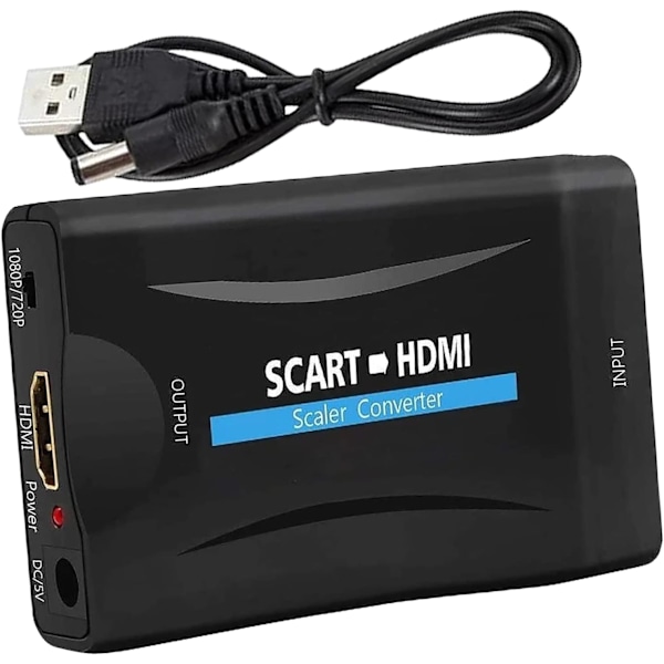 Scart till Hdmi Scart till HDMI-omvandlare Scart till Hdmi-adapter Scart till Hdmi Ljud Video Stöd HD 720p/1080p för Proiettore Monitor HDTV STB VHS Xbox