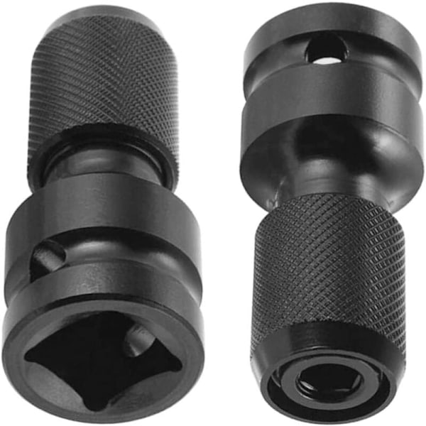(Svart) 2 st Boulonneuse Boulonner A Stål Stål Baksida Cuffy Box med Tillbehör Adaptrar av Sweeds med Impact för 1/4 \"Cookdles Adaptrar hexagonal