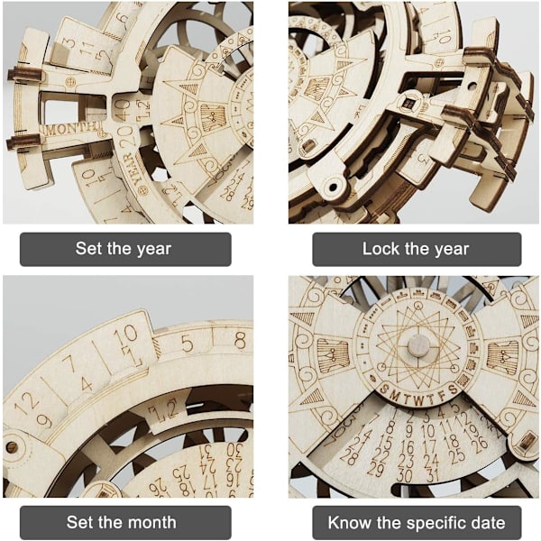Evigvarende kalender 3D-trepuslespill/mekanisk modell/fremdriftsmodell Mekanisk modellbyggesett for tenåringer og voksne