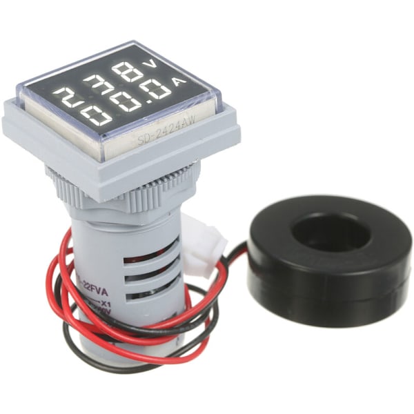 Spänningstestare och detektor Mini Digital Square Volt-Ammeter Voltameter Ammeter Spänningsmätare Dubbel LED-display Spännings- och strömindikator Monitor