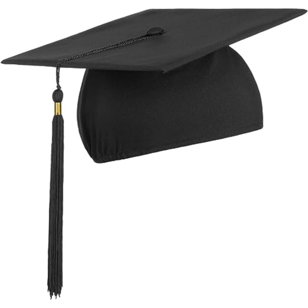 Hætte til dimission - Student hue til dimission fra universitet eller gymnasium - Sort student hue, One size 54 cm - 61 cm