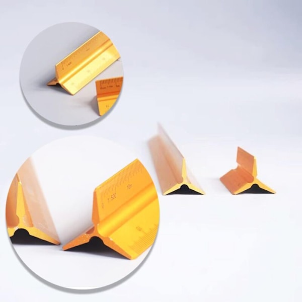 Triangulær arkitektonisk lineal i aluminium - Metrisk skala 1:20, 1:25, 1:50, 1:75, 1:100, 1:125 - 30,5 cm lang - til arkitekter, studerende, designere og
