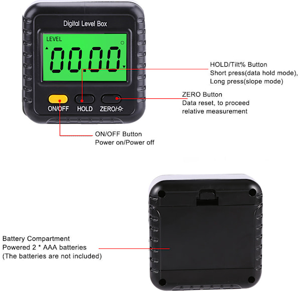 Magnetisk digital inklinometer med bärbar LCD-display - Inklinometer - Inklinometer och vattenpass