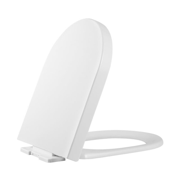 Toiletsæde, Toilet med Soft Close-funktion, Hurtigudløselig Toiletsæde, Top Toilet Installation, Fremstillet af Antibakteriel Plast (U-type)