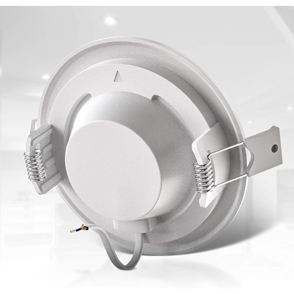 Sett med 3 spesielle dimmbare, vanntette og sprutsikre baderomsspotlights, 6W ultra-flat LED-modul, varm hvit LED-downlight, ultra-tynn rund ho