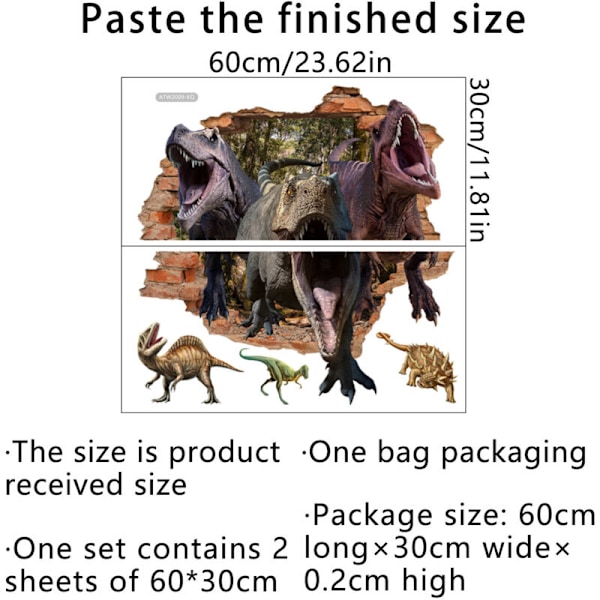 Seinätarrat Dinosaurus 3D Viidakko Lasten Seinämaalaus Mökkejä Dinosaurus Lapsi 3D Poika Poika Seinäkoriste Vauva Vauva Vauva