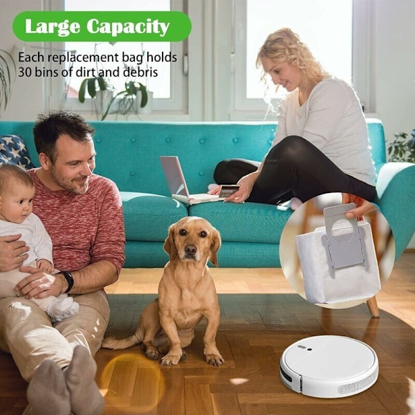 Pakke med 10 støvsugerposer kompatible med Irobot Roomba I & S-serien - Til I17 I7 + I7Plus (7550) I3 + (3550) I4 + (4552) I6 + (6550) I8 + (8550) S9
